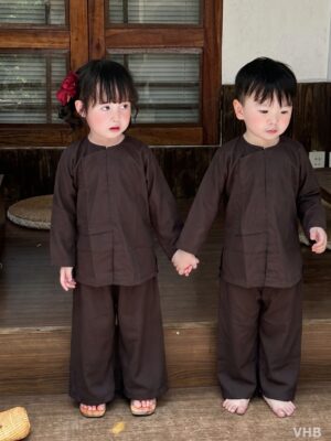Vạt hò trẻ em nam nữ - Nâu