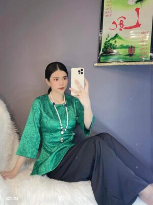Set bà ba Lụa Gấm vân hoa AB23