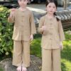 Bộ bà ba bé cúc vải TE01 - Be 2 quan ao phat tu tre em 10